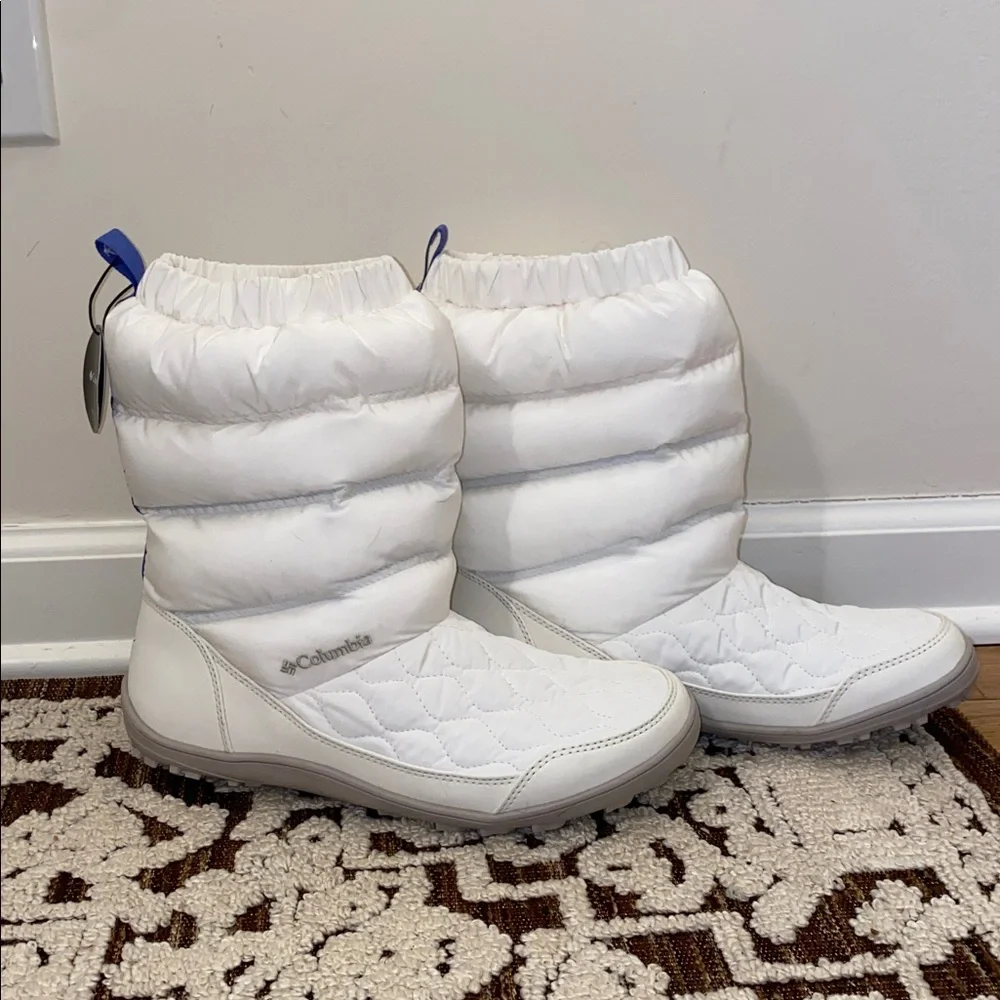 Columbia Minx Slip IV white winter snow boots, size 9.5